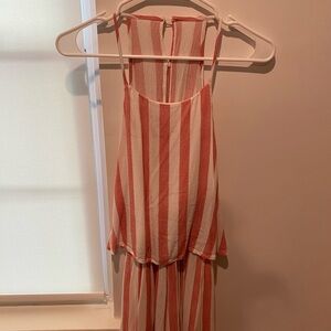 Red and white stripe romper